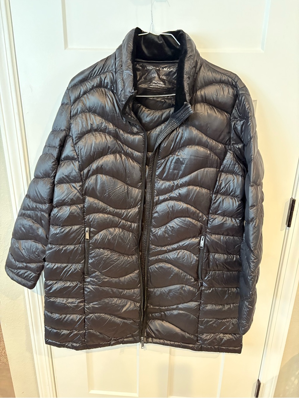 Andrew Marc Women's Packable Premium lightweight Down Puffer Jacket - Black, XXL